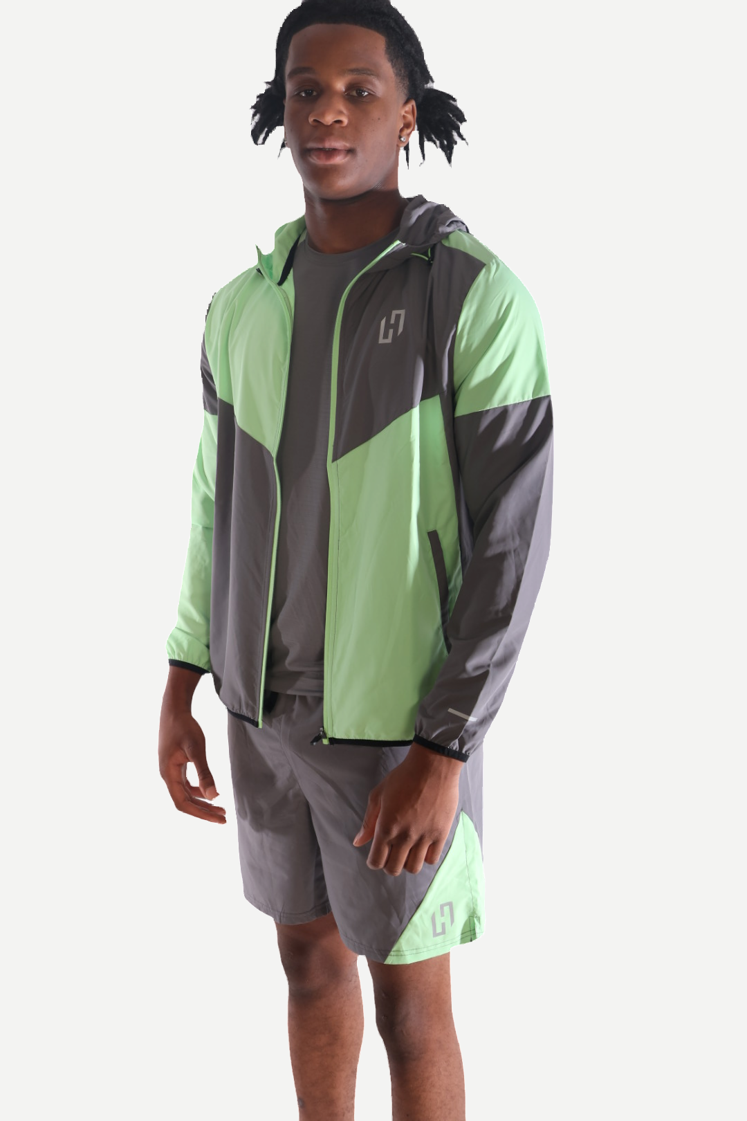 Patched 3-Piece Set — Green & Gray