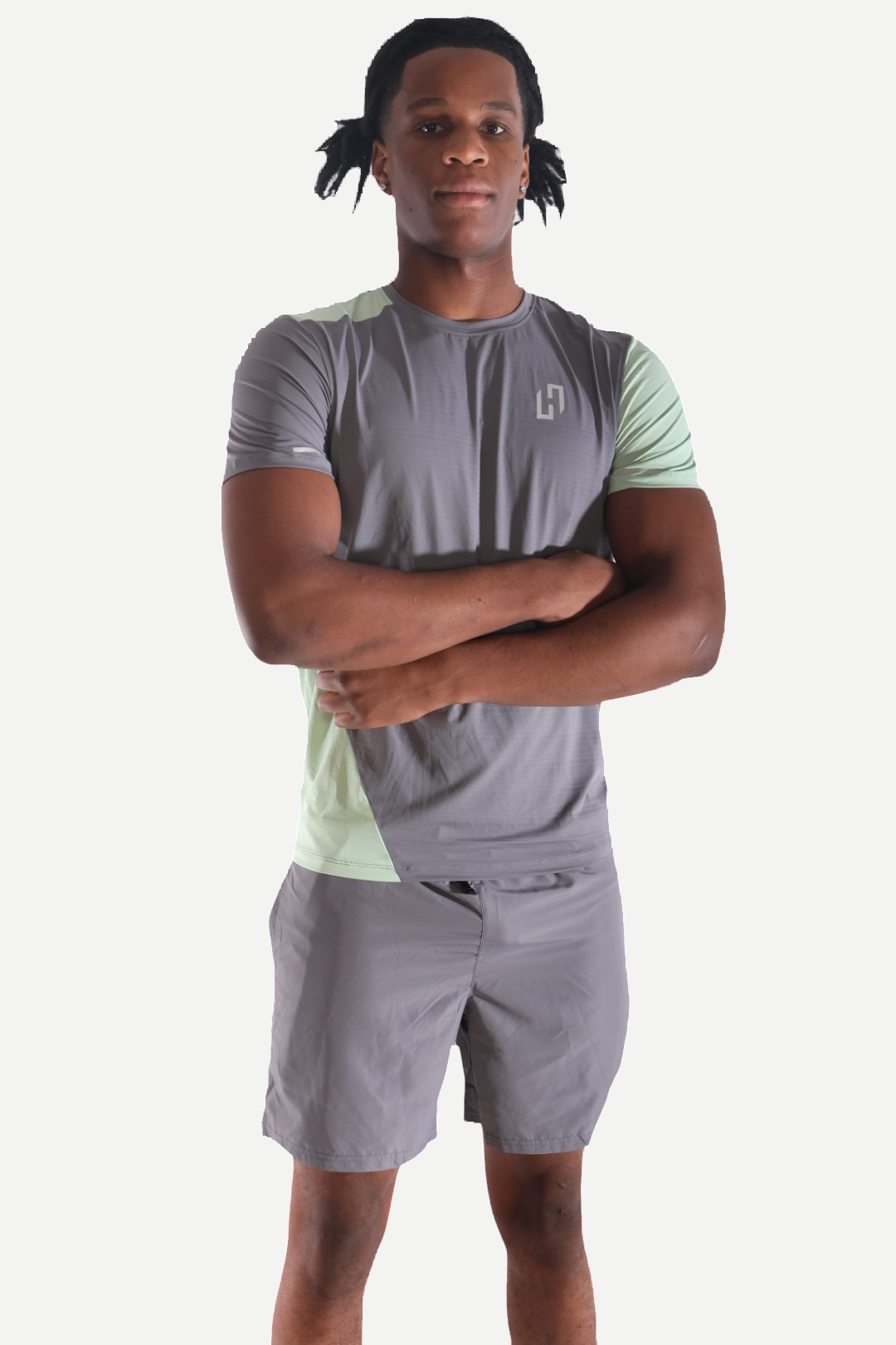 Patched 3-Piece Set — Green & Gray
