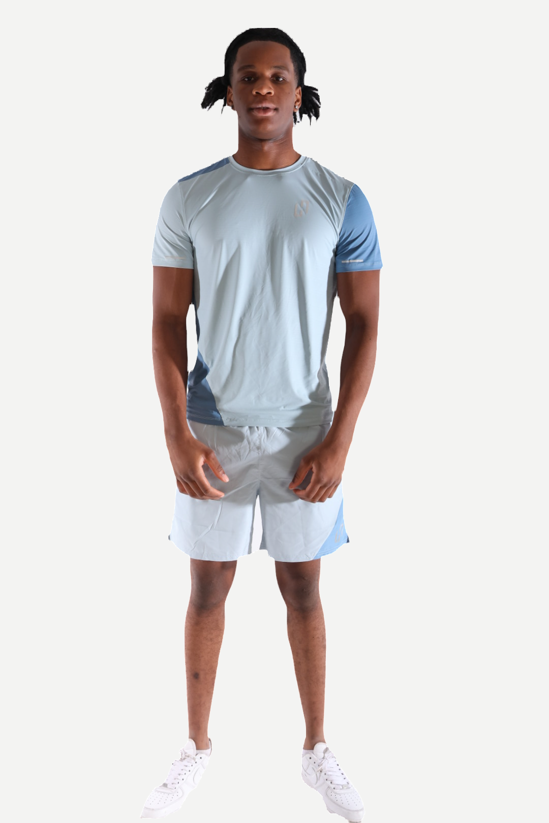 Patched 3-Piece Set — Grey, Light blue and blue