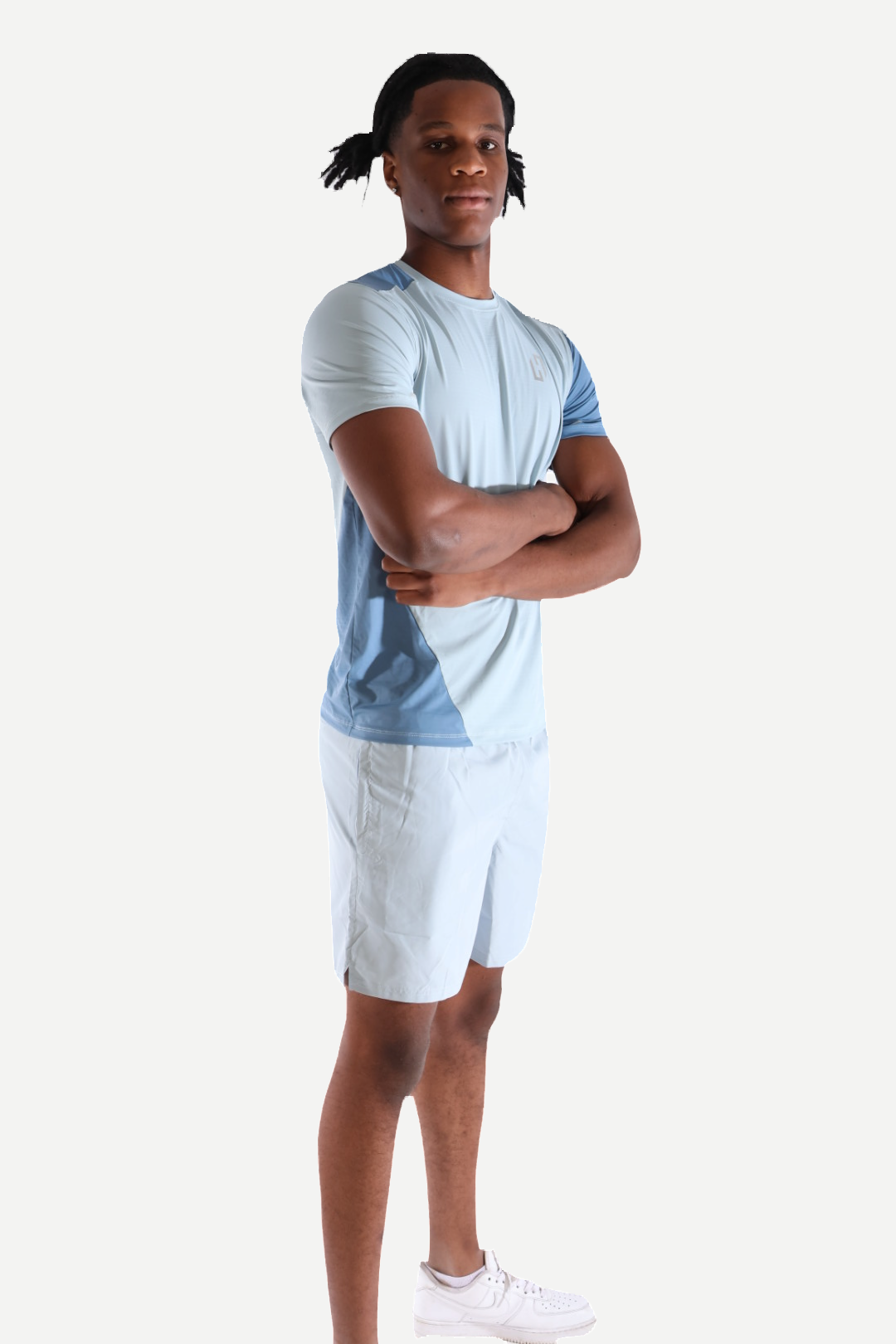 Patched 3-Piece Set — Grey, Light blue and blue