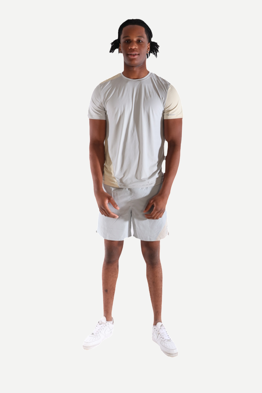 Patched 3-Piece Set — Light Blue & Light Grey