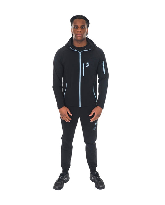 HEDERA SHELL TRACKSUIT BLACK/BLUE LINING