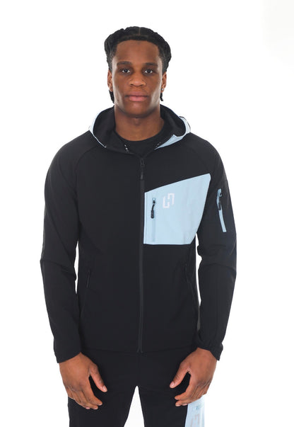 Hedera Shell Tracksuit - Black / Light Blue