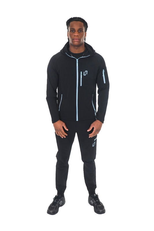 HEDERA SHELL TRACKSUIT BLACK/BLUE LINING