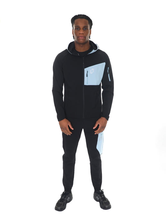HEDERA SHELL TRACKSUIT BLACK/LIGHT BLUE